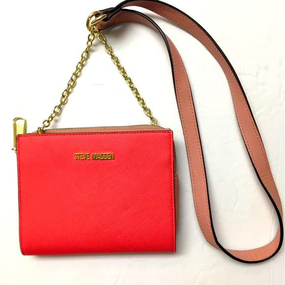 Steve Madden Handbags - Steve Madden Crossbody Wallet Bag Coral Gold